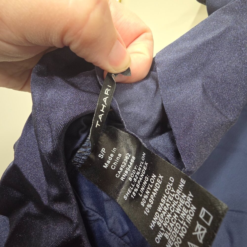 Tahari Navy Ruffle One‑Piece Swimsuit - Picture 3 of 3